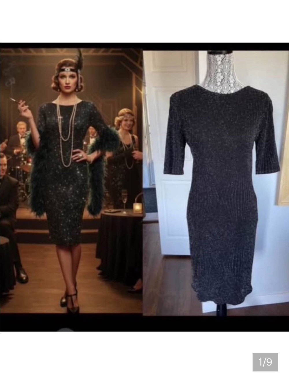 XL Gorgeous European Sparkly Slinky Dress. Bought In Europe. Size 12.
